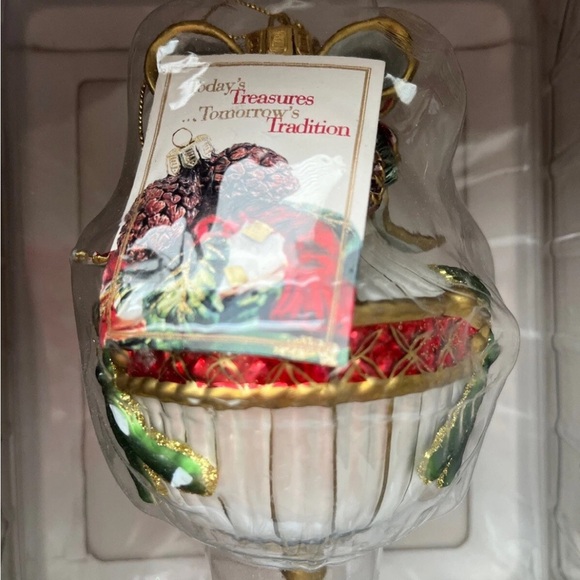 Fitz And Floyd Glass Round Motif Ornament New In Box - Picture 3 of 5